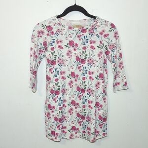 True Craft Gray & Pink Floral Dress with Pockets Girls Size 8